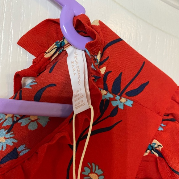 NWT Zara cute red blouse size L - Picture 7 of 7